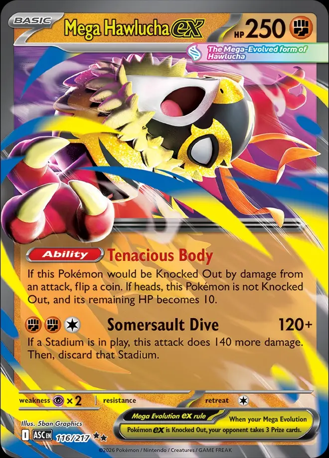 Karta Pokémon: Ascended Heroes - 116 - Mega Hawlucha ex