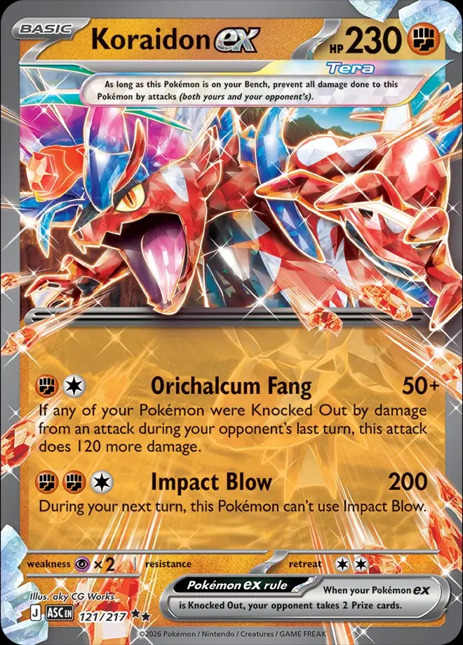 Karta Pokémon: Ascended Heroes - 121 - Koraidon ex