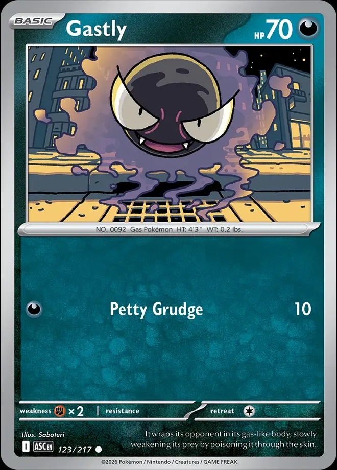 Karta Pokémon: Ascended Heroes - 123 - Gastly