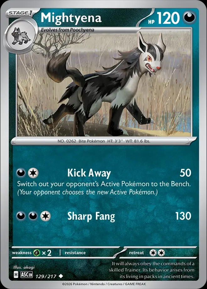 Karta Pokémon: Ascended Heroes - 129 - Mightyena