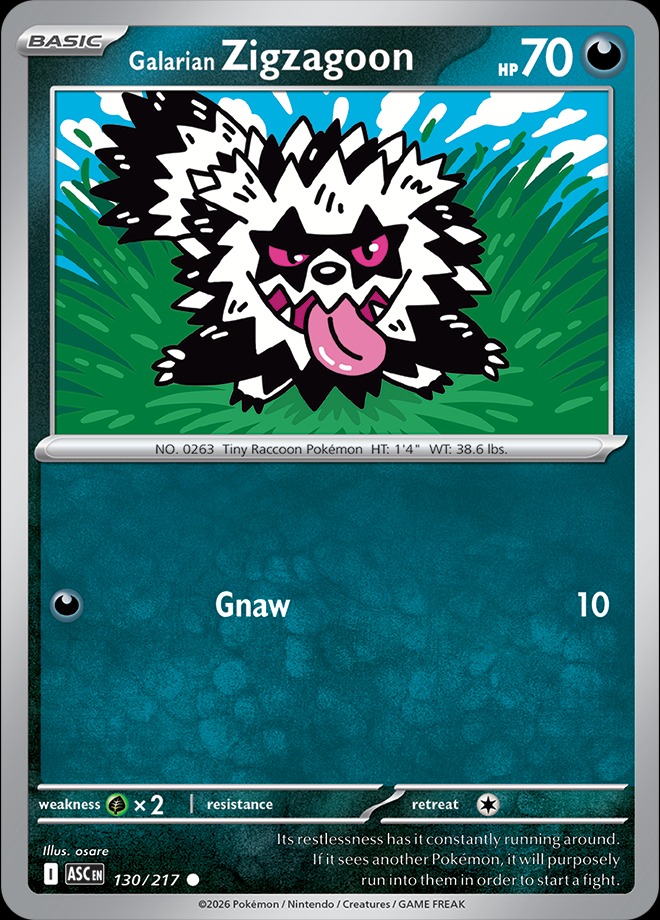 Karta Pokémon: Ascended Heroes - 130 - Galarian Zigzagoon