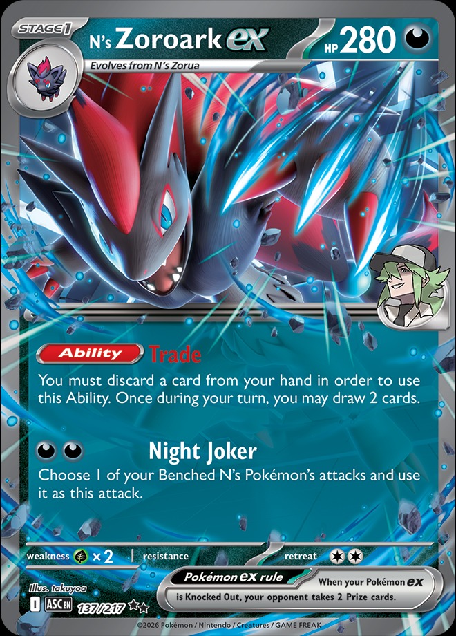 Karta Pokémon: Ascended Heroes - 137 - N's Zoroark ex