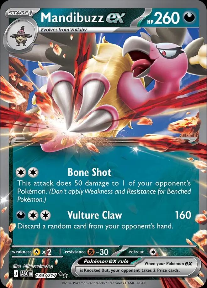 Karta Pokémon: Ascended Heroes - 139 - Mandibuzz ex
