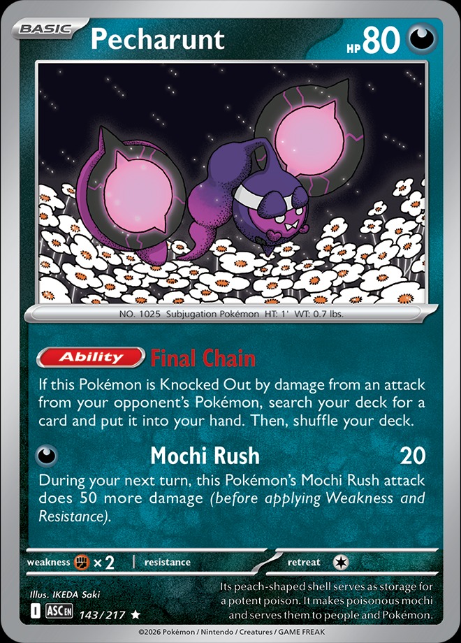 Karta Pokémon: Ascended Heroes - 143 - Pecharunt (Energy Reverse Holo)