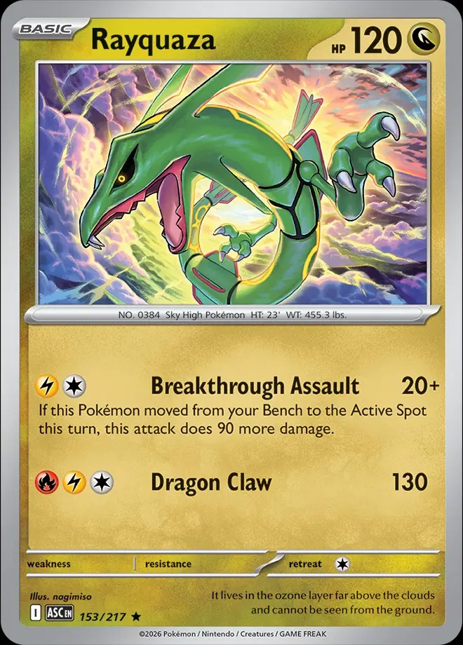 Karta Pokémon: Ascended Heroes - 153 - Rayquaza (Energy Reverse Holo)