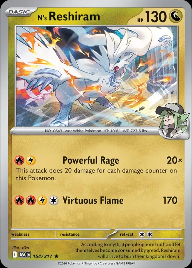 Karta Pokémon: Ascended Heroes - 154 - N's Reshiram