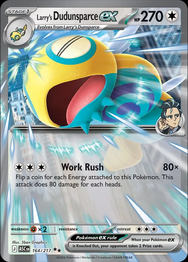 Karta Pokémon: Ascended Heroes - 164 - Larry's Dudunsparce ex