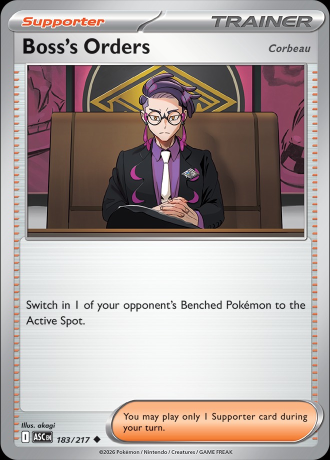 Karta Pokémon: Ascended Heroes - 183 - Boss's Orders Corbeau (Reverse Holo)