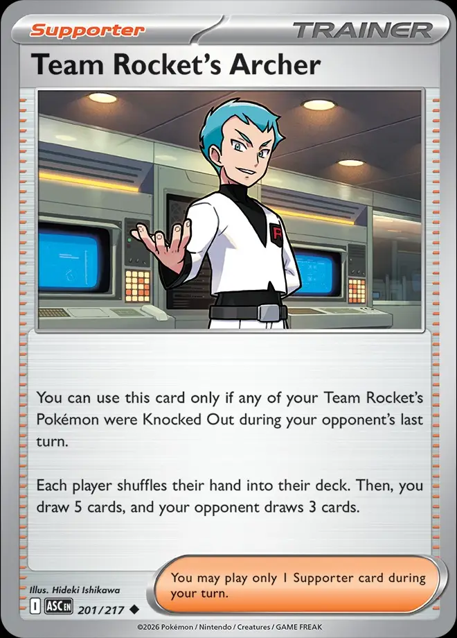 Karta Pokémon: Ascended Heroes - 201 - Team Rocket's Archer (Reverse Holo)