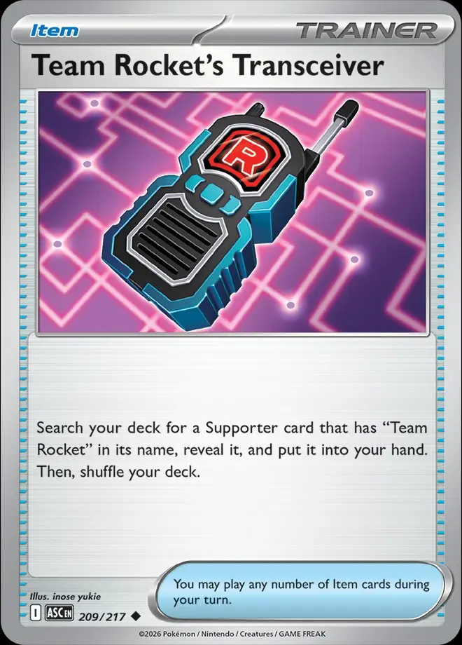 Karta Pokémon: Ascended Heroes - 209 - Team Rocket's Transceiver (Reverse Holo)