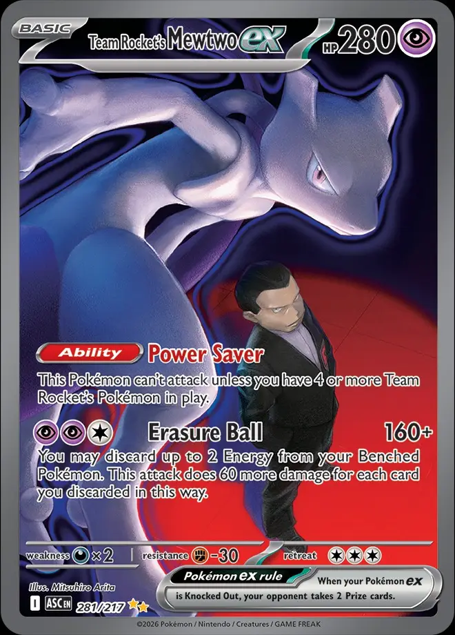 Karta Pokémon: Ascended Heroes - 281 - Team Rocket's Mewtwo