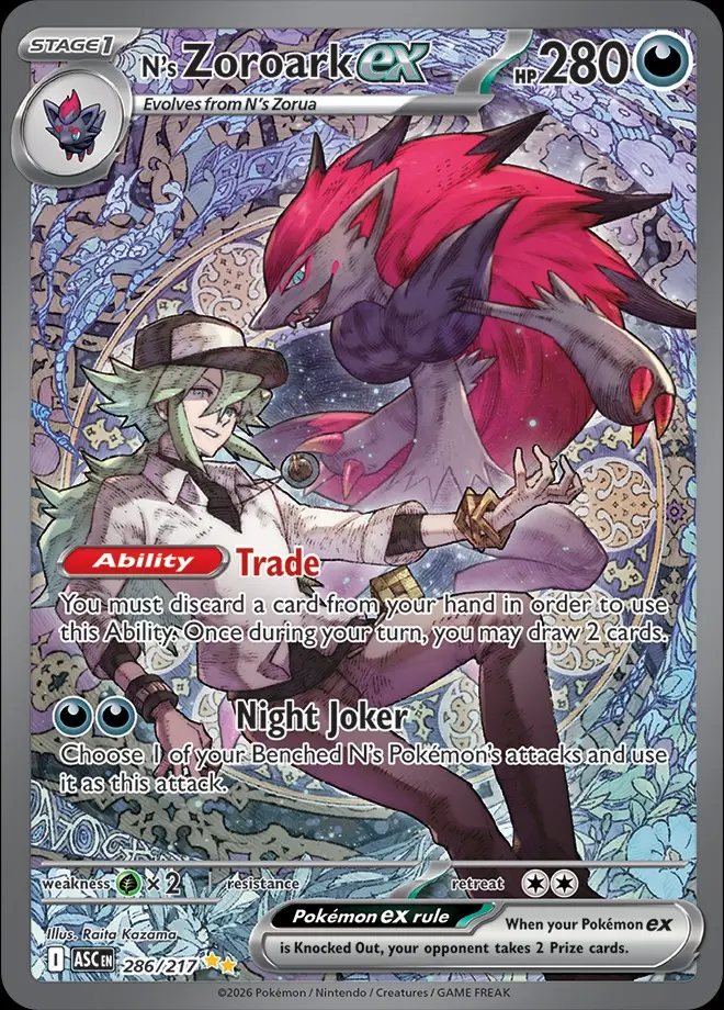 Karta Pokémon: Ascended Heroes - 286 - N's Zoroark