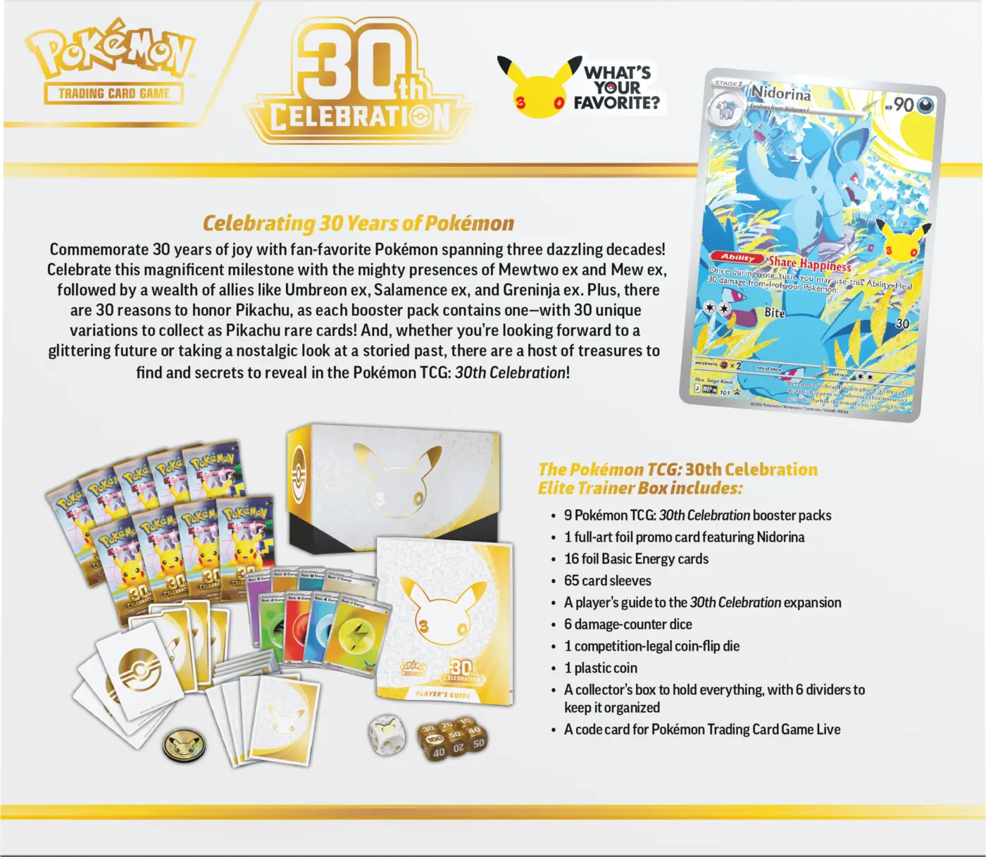 Pokémon TCG: 30th Celebration - Elite Trainer Box - obrazek 2