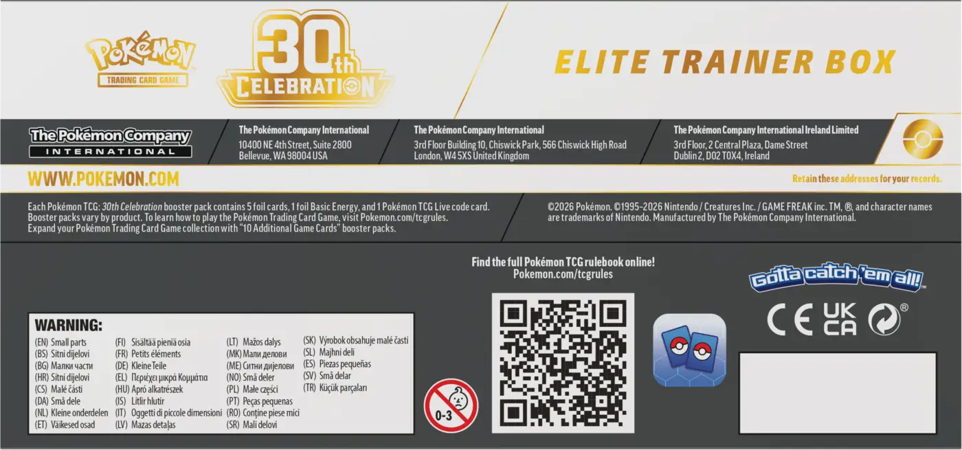Pokémon TCG: 30th Celebration - Elite Trainer Box - obrazek 5