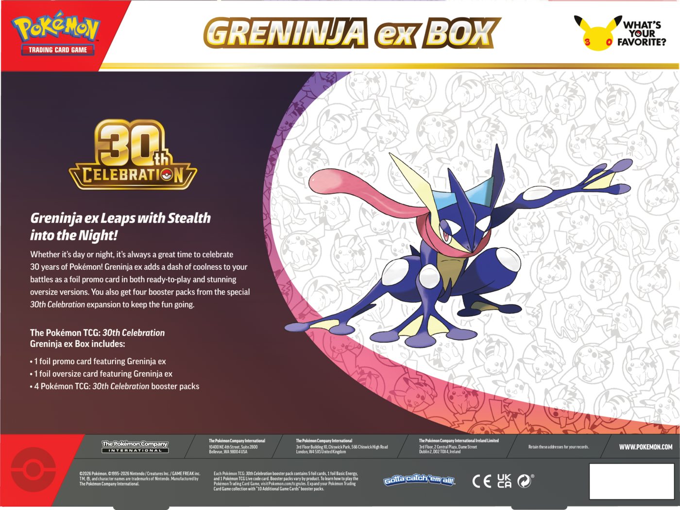 Pokémon TCG: 30th Celebration - Ex Box - Greninja ex - obrazek 3