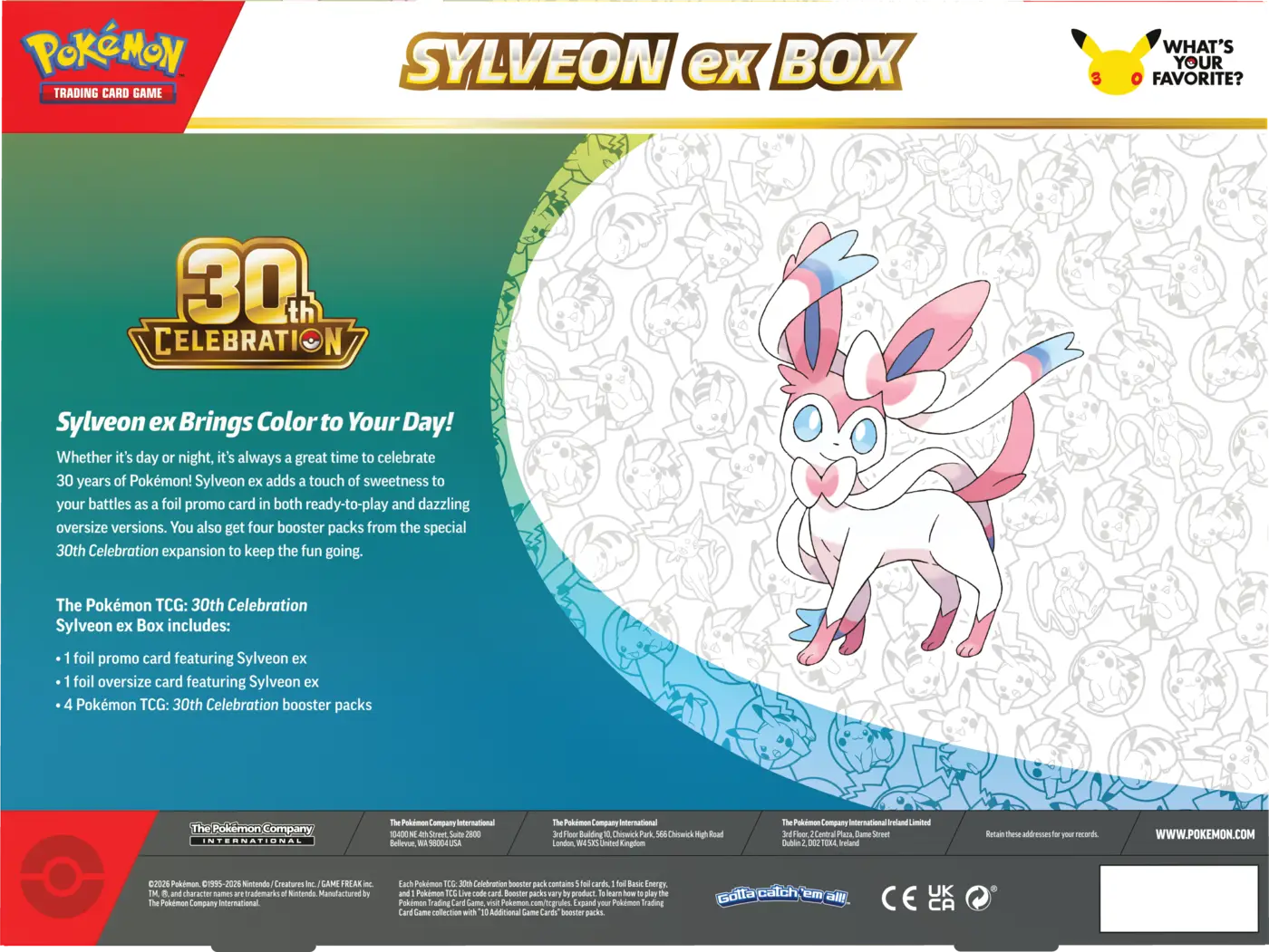 Pokémon TCG: 30th Celebration - Ex Box - Sylveon ex - obrazek 3