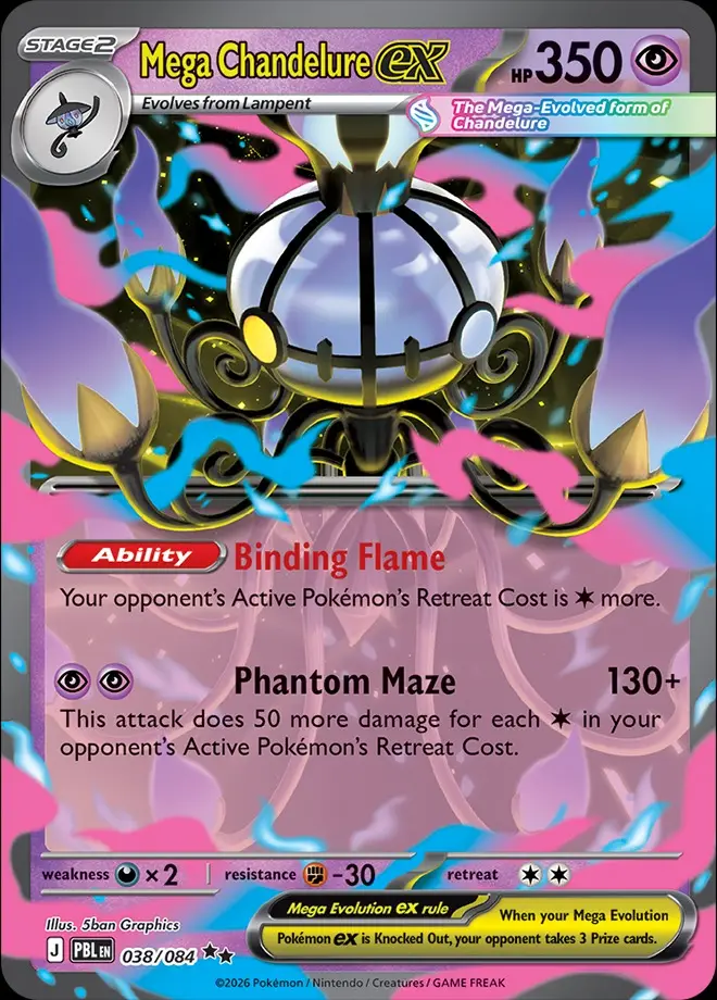 Karta Pokémon: Pitch Black - 038 - Mega Chandelure ex