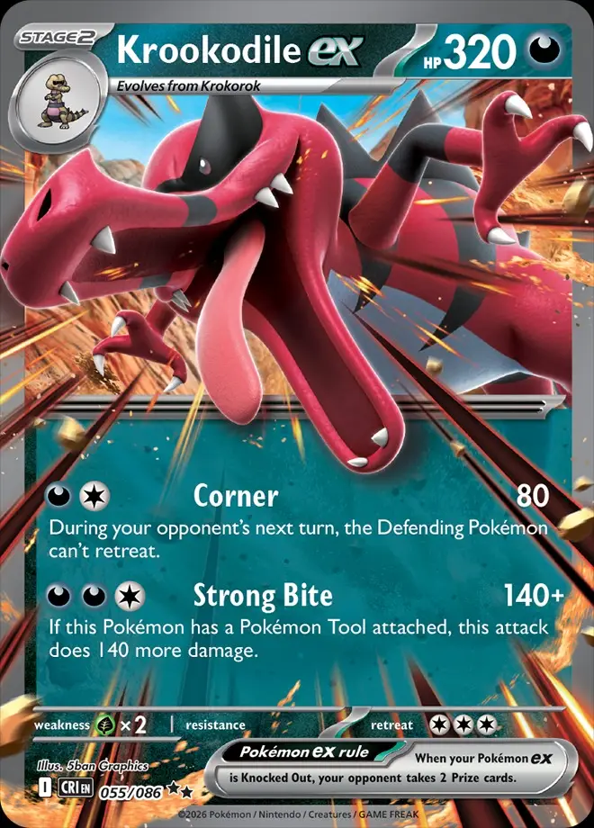 Karta Pokémon: Chaos Rising - 055 - Krookodile ex