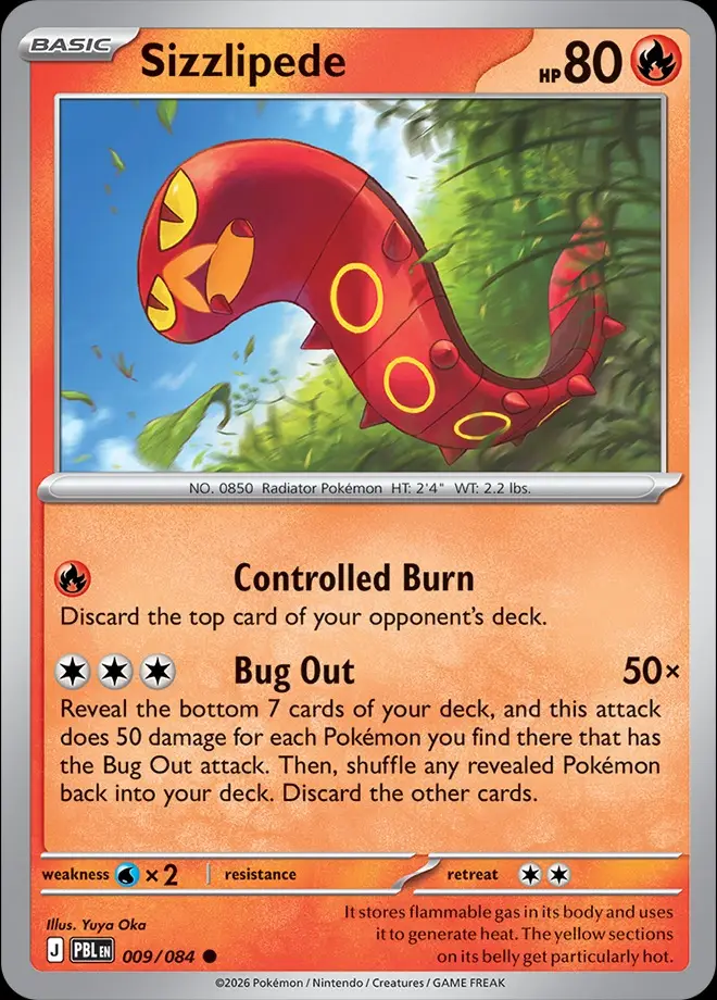 Karta Pokémon: Pitch Black - 009 - Sizzlipede