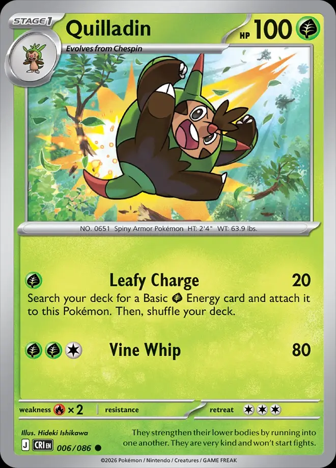 Karta Pokémon: Chaos Rising - 006 - Quilladin (Reverse Holo)