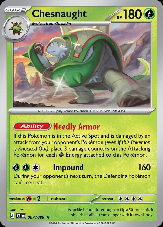 Karta Pokémon: Chaos Rising - 007 - Chesnaught
