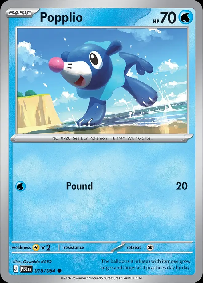 Karta Pokémon: Pitch Black - 018 - Popplio (Reverse Holo)