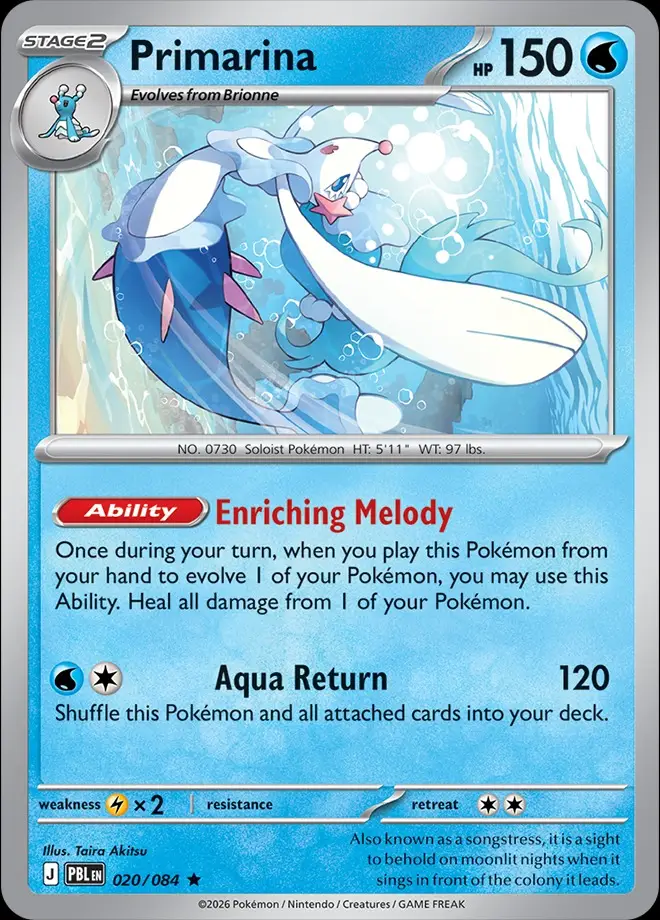 Karta Pokémon: Pitch Black - 020 - Primarina