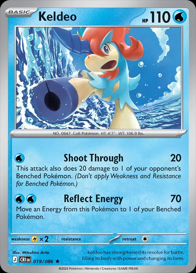 Karta Pokémon: Chaos Rising - 019 - Keldeo (Reverse Holo)