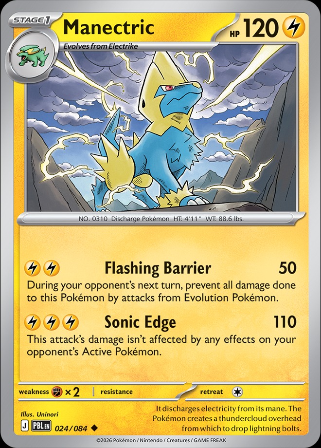 Karta Pokémon: Pitch Black - 024 - Manectric (Reverse Holo)