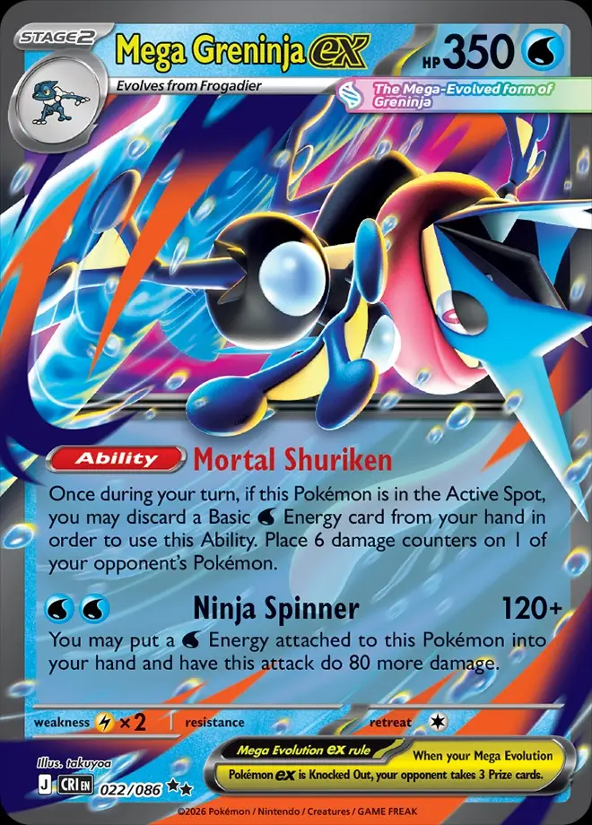 Karta Pokémon: Chaos Rising - 022 - Mega Greninja ex