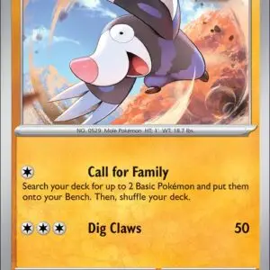 Karta Pokémon: Pitch Black - 046 - Drilbur (Reverse Holo)