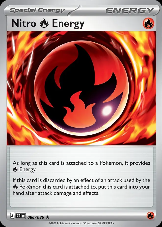Karta Pokémon: Chaos Rising - 086 - Nitro Fire Energy (Reverse Holo)