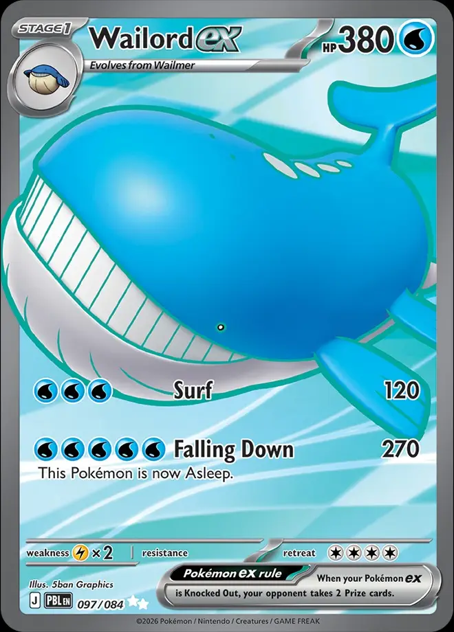 Karta Pokémon: Pitch Black - 097 - Wailord ex