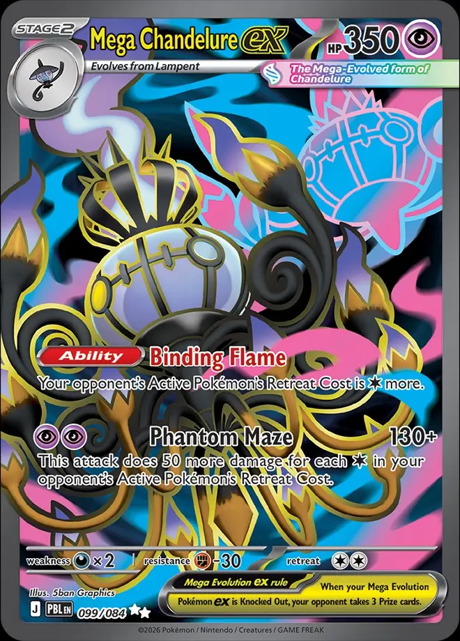 Karta Pokémon: Pitch Black - 099 - Mega Chandelure ex