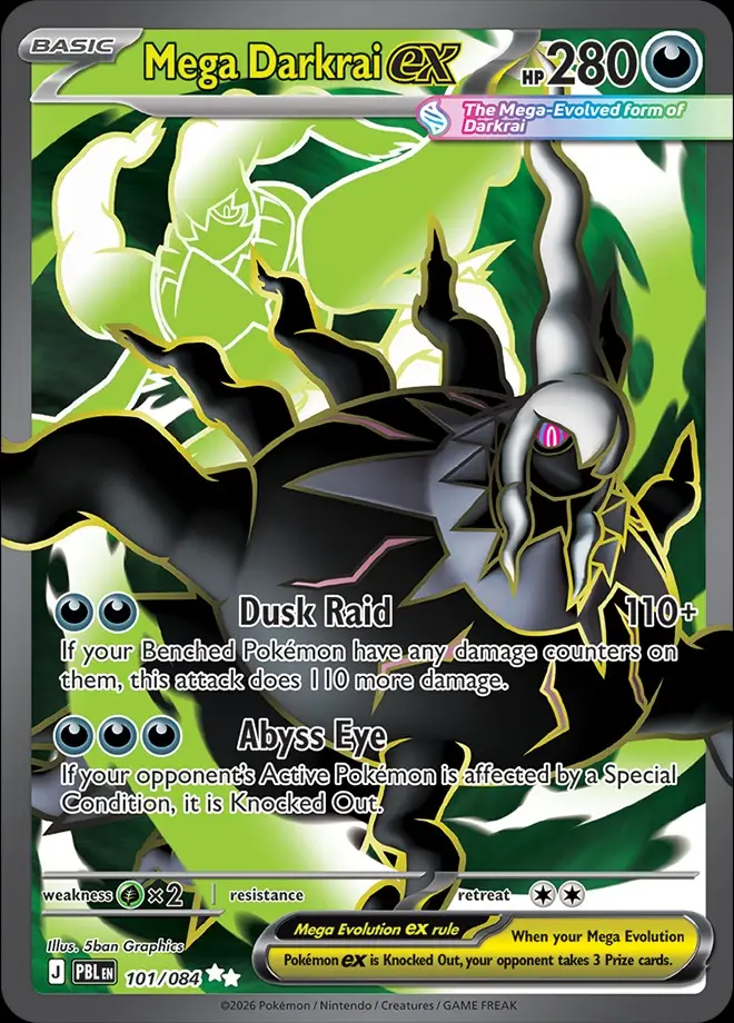 Karta Pokémon: Pitch Black - 101 - Mega Darkrai ex
