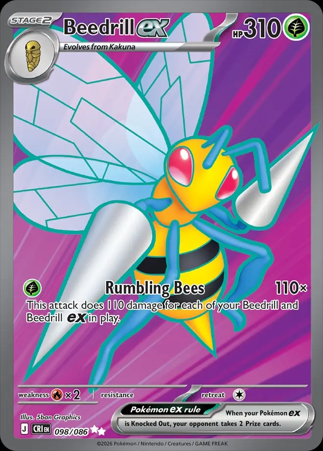 Karta Pokémon: Chaos Rising - 098 - Beedrill ex