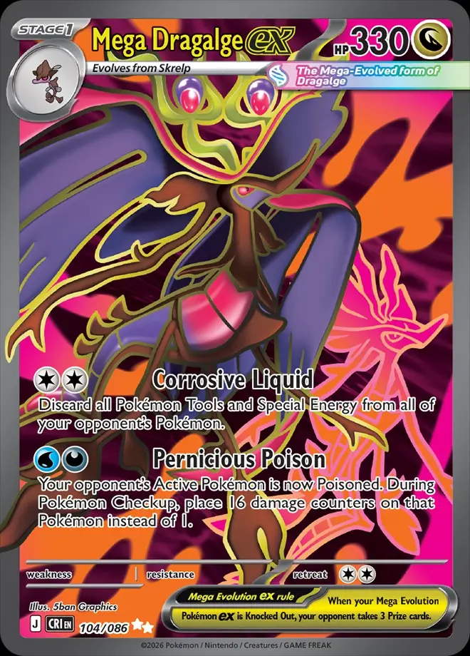 Karta Pokémon: Chaos Rising - 104 - Mega Dragalge ex