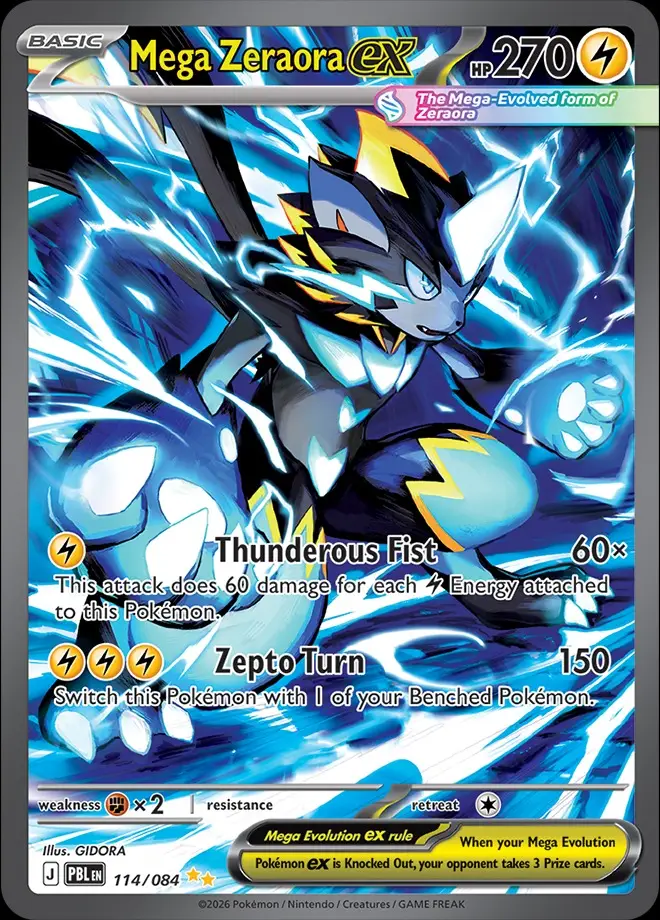 Karta Pokémon: Pitch Black - 114 - Mega Zeraora ex