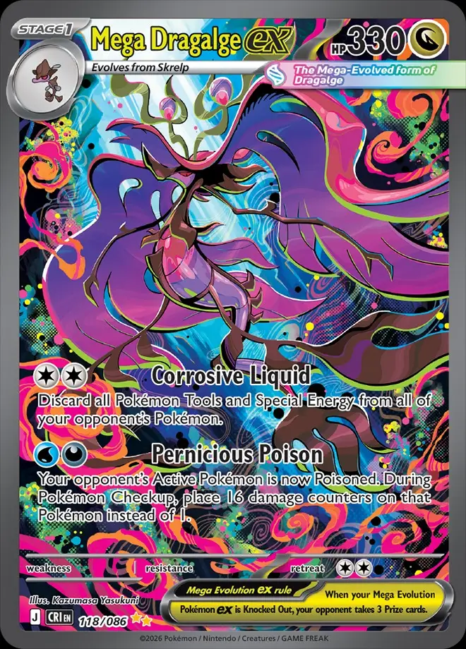 Karta Pokémon: Chaos Rising - 118 - Mega Dragalge ex
