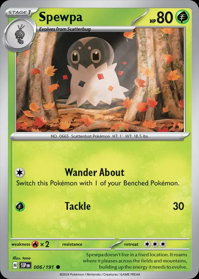 Karta Pokémon: Surging Sparks - 006 - Spewpa