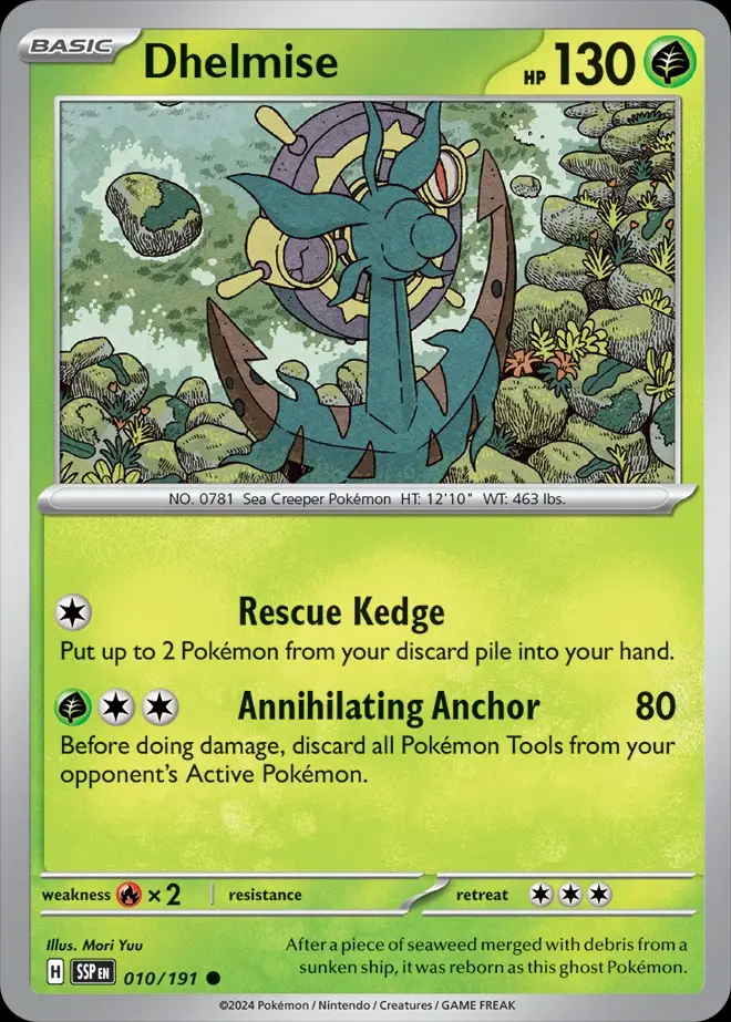 Karta Pokémon: Surging Sparks - 010 - Dhelmise (Reverse Holo)