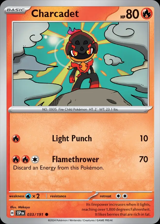 Karta Pokémon: Surging Sparks - 033 - Charcadet (Reverse Holo)