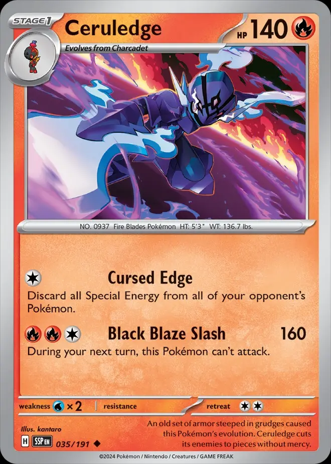 Karta Pokémon: Surging Sparks - 035 - Ceruledge (Reverse Holo)