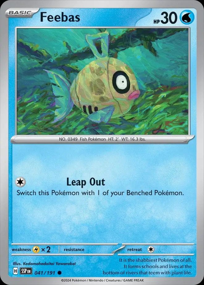 Karta Pokémon: Surging Sparks - 041 - Feebas (Reverse Holo)