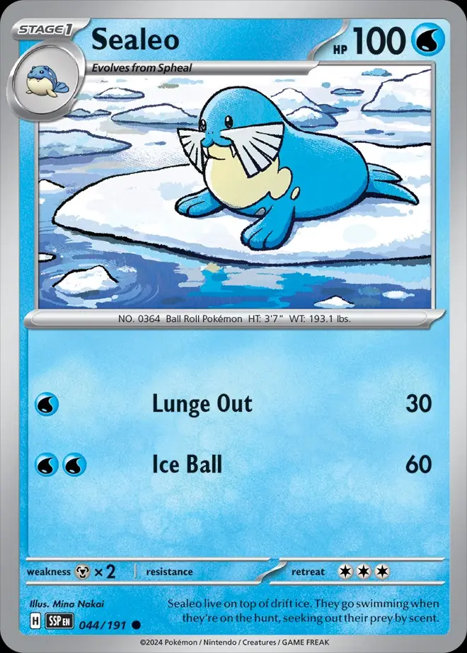 Karta Pokémon: Surging Sparks - 044 - Sealeo (Reverse Holo)