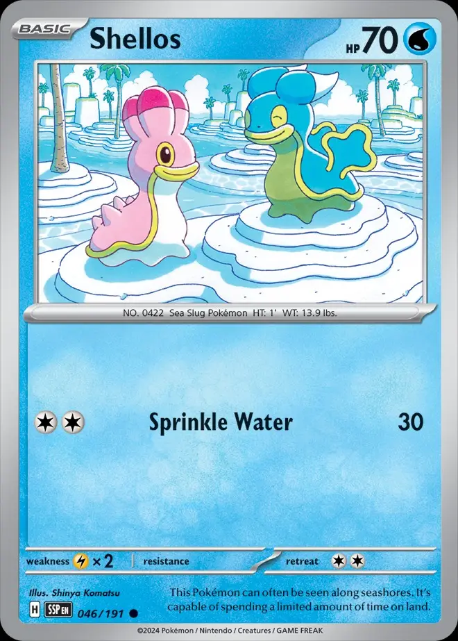 Karta Pokémon: Surging Sparks - 046 - Shellos (Reverse Holo)