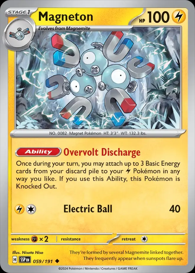 Karta Pokémon: Surging Sparks - 059 - Magneton (Reverse Holo)