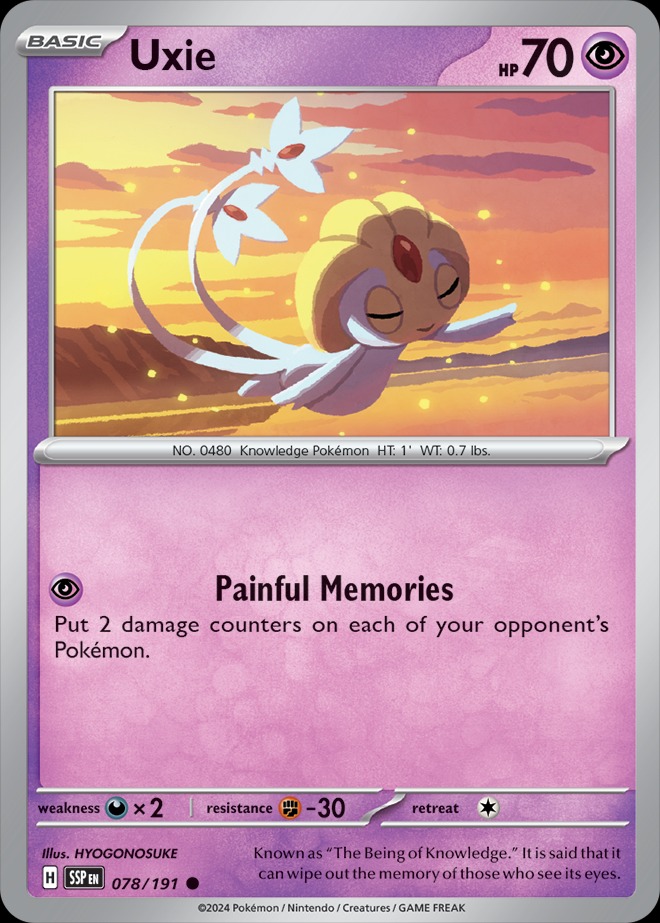 Karta Pokémon: Surging Sparks - 078 - Uxie (Reverse Holo)