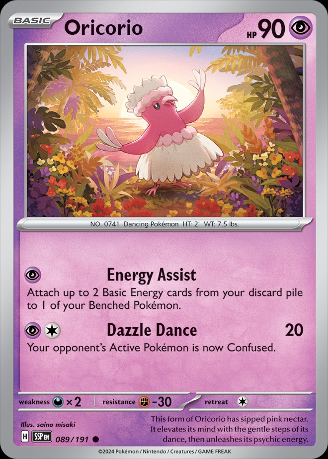 Karta Pokémon: Surging Sparks - 089 - Oricorio (Reverse Holo)