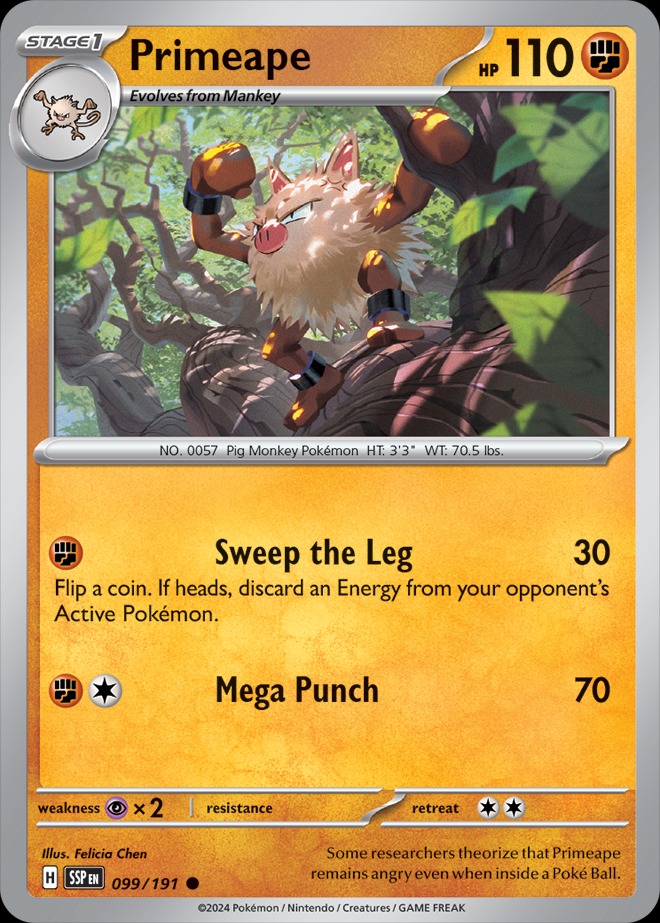 Karta Pokémon: Surging Sparks - 099 - Primeape